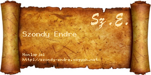 Szondy Endre névjegykártya