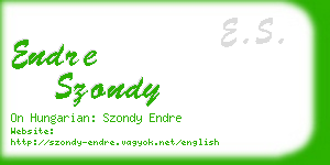 endre szondy business card